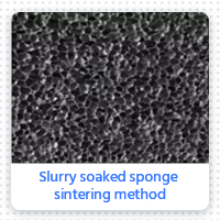 Slurry soaked sponge sintering method Slurry soaked sponge sintering method